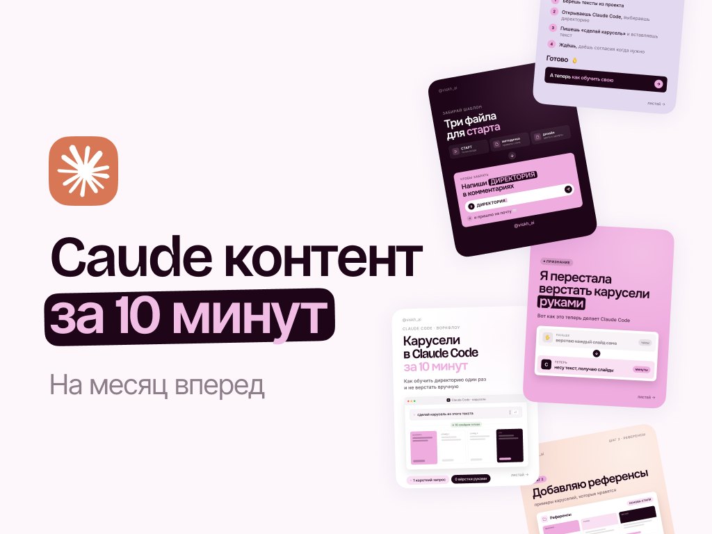 Обложка интенсива «Claude контент за 10 минут»